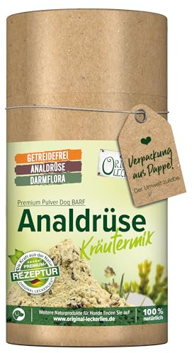 ORIGINAL LECKERLIES® Dog Barf Analdrüse-Kräutermix – Pulver für Hunde I natürliche Unterstützung der Analdrüsen, Verdauung, Darmflora und Darmtätigkeit sowie eines gesunden Darms (750 g)