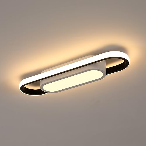 Riserva Plafonnier LED Moderne, 30W 3000LM 3000K Plafonnier Rectangulaire Lumière Blanche Chaude, Lampe de Plafond en Acrylique pour Salon, Chambre, Cuisine, Couloir, Studio