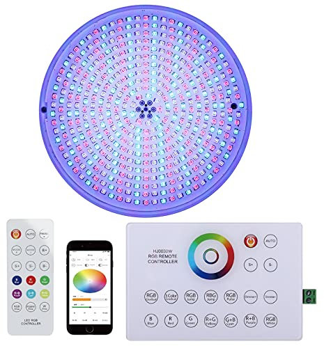 Ultradünne LED Inground Pool Beleuchtung Set - AC 12V, 25W RGB-Unterwasser-Licht & Touch-Controller & Fernbedienung, Unterstützung für Bluetooth/WiFi APP, IP68 wasserdicht (Farbe : 1 Pack Pool Light)