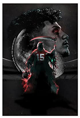 Patrick Mahomes American Football Spieler Schlafsaal Schlafzimmer Wandkunst Deco Poster Leinwand Poster Wandkunst Dekor Druck Bild Gemälde für Wohnzimmer Schlafzimmer Dekoration ungerahmt 30 x 45 cm