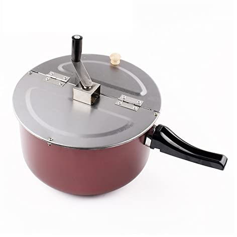 Popcorn Popper Machine Air Popcorn Maker Hand-Operated Stovetop Gas Popcorn Maker Commerical Popper Pot Nonstick Manual Hand Cranked Hot Oil Popped Corn Making Machine
