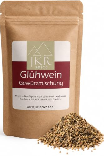 JKR Spices Glühweingewürz 450 g, geschrotete Gewürzmischung für Glühwein | Mit Zimt, Orangen- und Zitronenschalen, Nelken & Sternanis – für Glühwein, Punsch, Glühgin, Bowle sowie Rot- und Weißwein