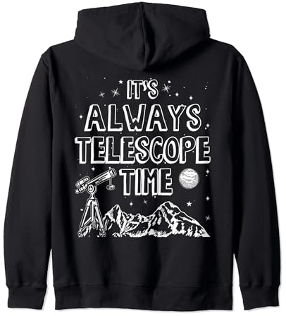 Teleskop Nachthimmel Uhr Sterne Astronomie Liebhaber Kapuzenjacke