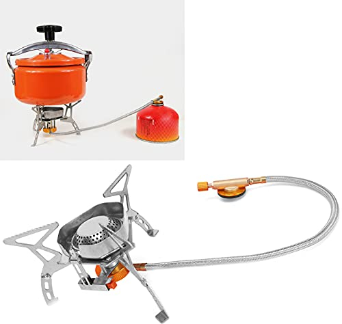 Topyond Mini Cuisinière à Gaz Portable Intégrée, Four De Camping Coupe-Vent, Cuisinière De Camping pour Randonnée en Plein Air Et Pique-Nique