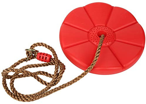 Siège de Balançoire d'arbre pour Enfants, Jouet pour Enfants Suspendu à Disque Intérieur et Extérieur, Matière Plastique, avec Augmentation de la Friction (Rouge)