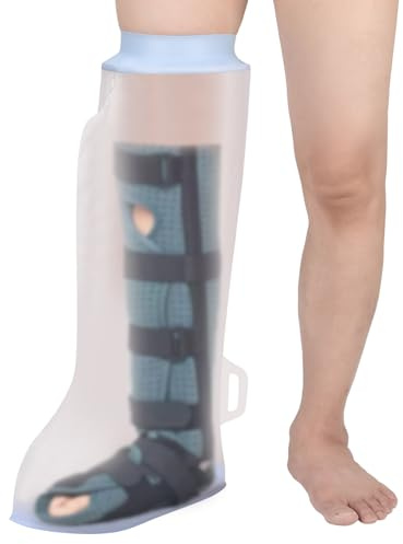 Fasola Protège Plâtre Jambes Antidérapant, Protection Jambe Adulte Réutilisable Pour Douche, Sac Etanche pour Platre Jambe, Accessoire pour le Soin des Plaies