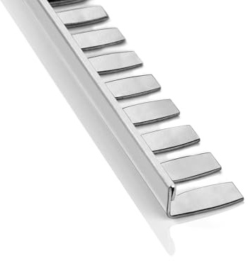 L-flexibel biegbar Edelstahl Fliesenschiene V2A, 2,5m, 10mm, gebürstet | Als Kantenschutz für sichtbare Außenecken und saubere Fliesenabschlüsse, 10mm Profilmaß, 2,5m, für 10mm Fliesenhöhe