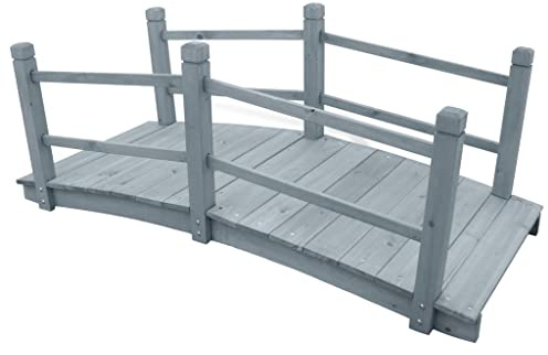 NQJIBUE Pont de jardin pour pelouse et jardin Gris 140 x 60 x 56 cm