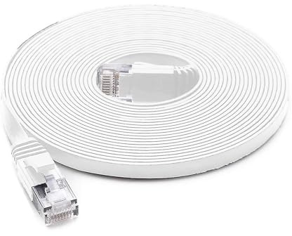 Cable de red plano S/STP CAT7 PNI U7100W, 2 x RJ45, 4 pares de hilos, 32AWG, cobre, 10 Gbps, 600 MHz, 10m, blanco