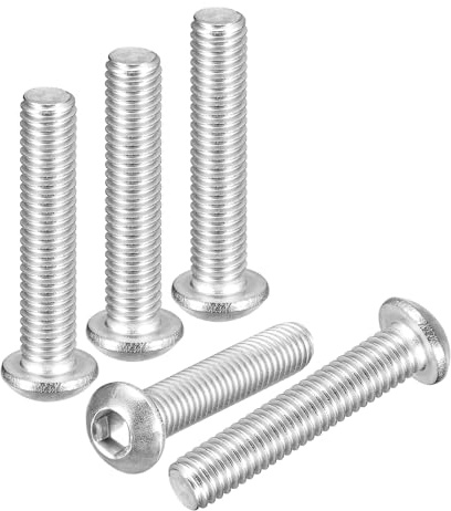 DTGN M6-1x30mm Linsenkopfschrauben mit Innensechskant - 50er Pack - Gut für Rennrad, Mountainbike, Auto, Motorrad - 304 Edelstahl weiß lackiert - Sechskant-Antriebsbefestigungen