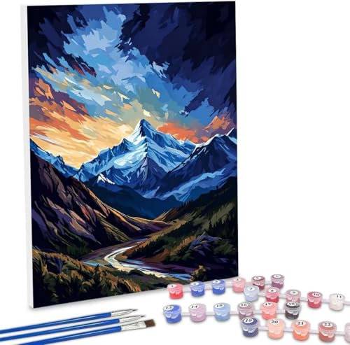 Paint by Numbers for Adults DIY Paint by Numbers Mountain Range for Beginners Painting by Numbers on Canvas DIY Acrylic Paints Set Paint by Numbers Kits for Adults Perfect for Gifts Decor 28x36in G691