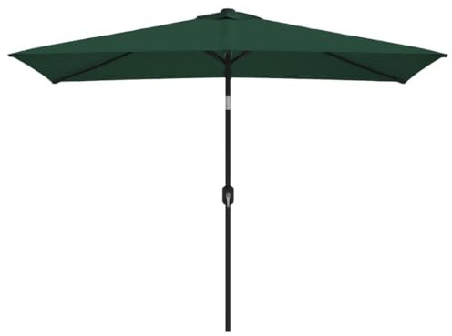 JHQHSM Parasole, Ombrelloni da esterno Ombrellone da giardino Ombrellone Decentrato Ombrellone da spiaggia Adatto per Patio Spiaggia di sabbia Giardino Piscina 200 x 300 cm Verde Rettangolare