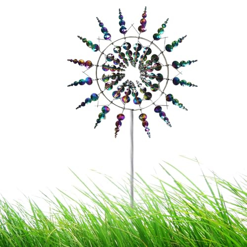Windrad Garten, Einzigartige Und Magische Metall Windmühle, Magische Windmühles Im Freien, Windspiel Für Den Außenbereich, Garten MetallWindmühle Windbetriebene Spinner Wind-mühle Skulptur Hof