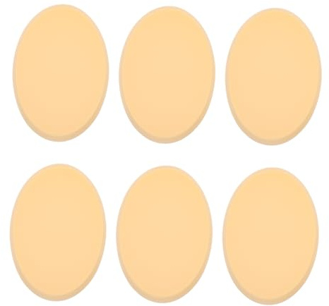 LOLIPPYY 6piezas Esponjas Maquillaje Ovaladas Doble Uso Para Base y Polvos Esponja Belleza Duradera De Látex Accesorio Facial Práctico Para Aplicación Uniforme