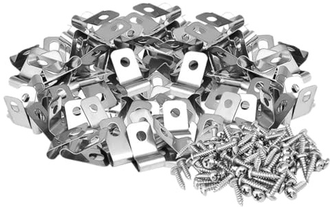 ROMISBABA 100 Ensembles Lot de Clips de Fixation Aluminium pour Grillage Élevage Agrafes Durables pour Clôtures de Bétail et Animaux Installation Facile avec Vis
