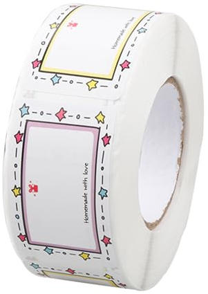 Hopzab 500Pcs Jam Jar Labels—Self Adhesive Writable Sticky Jam Label Waterproof Food Label Stickers for Jars Self Adhesive、Write Date、Contents、Easy Peel