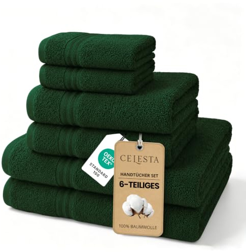CELESTA 6-teiliges Handtücher Set, 100% ringgesponnene Baumwolle, Towels