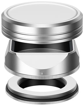 Lens Hood， Quadratische Gegenlichtblende aus Metall, kompatibel mit Fujifilm Fuji XF 23 mm F2.8 R WR XF 27 mm F2.8 R WR XF 27 mm F2.8 ，Replacement(Silver)