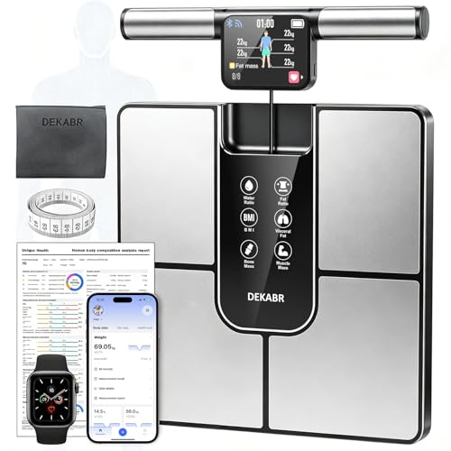 DEKABR Smart Scale with BMI, Body Fat, Muscle Mass, Color TFT LCD Handle