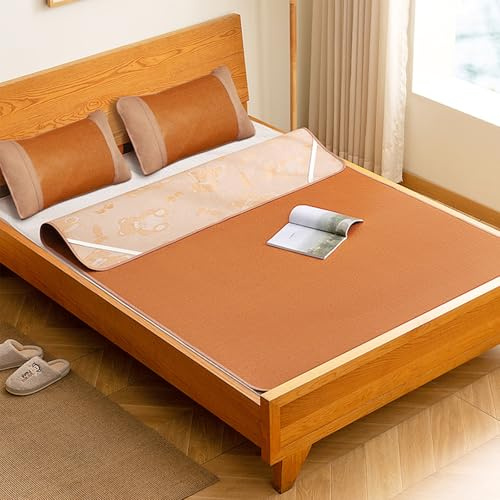 OAKVYNE Esterilla De Bambú para Dormir En Verano, Colchón De Ratán De Verano, Estera De Bambú Transpirable Plegable, Esterilla De Cama De Natural, para El Hogar Escuelas(180 * 200cm/70.9x78.7in)