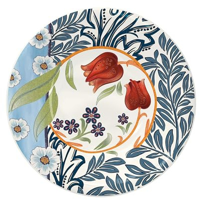 Wald Collezione da Tavola di Piatti Piani, Fondi, Frutta, Insalatiera e Portata in Ceramica Made in Italy, Decoro Tulipano, Lavabili in Lavastoviglie (Insalatiera 25 cm - 1 pz)