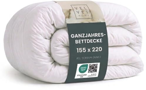 VEL VET HOME Bettdecke 155x220 cm - Ganzjahresdecke mittlere Wärme, 300 GSM, atmungsaktive Steppdecke aus Mikrofaser, für Allergiker geeignet, Oeko-TEX Standard 100