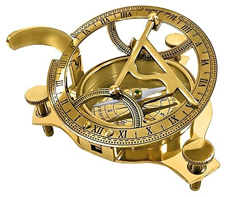 10,2 cm Sonnenuhr Kompass, Messing massiv Sun Dial (Sonnenuhr)