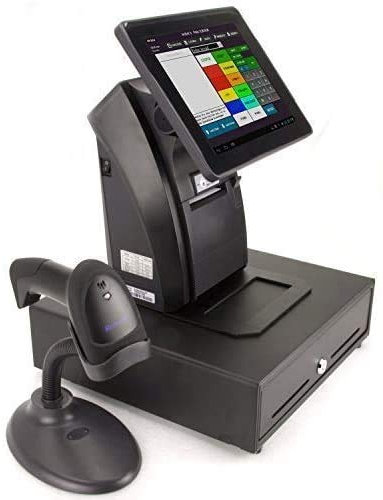 10 All-in-ONE Kassensystem für Gastronomie, Restaurant, Imbiss, Bar, Cafe: Touschscreen, Bondrucker, Kundenanzeige, Geldlade. Barcodescanner. DSFinV-K, TSE-Konform