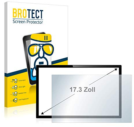 brotect 17.3 Pellicola Protettiva Vetro per PC touch panel con 17,3 Pollici (43.9 cm) [383 x 215 mm, 16:9] Schermo Protezione