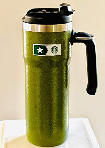 Starbucks + Stanley Military Commitment - Vaso de acero inoxidable martillado de doble pared con asa
