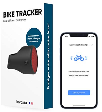 Invoxia Bike Tracker, Localizador GPS Antirrobo para Bicicleta, Negro, Suscripción de 3 años Incluida