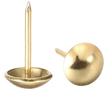 sourcing map Tapicería Clavos Tachuelas 11mm Diámetro 20mm Altura Redonda Pulgar Empuje Pasadores Dorado Tono para Muebles Sofá Cabeceros, 25 Piezas