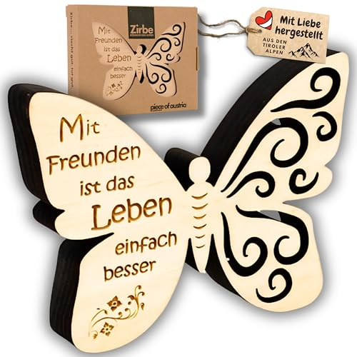 Kleiner Schmetterling aus Zirben Holz (Mit Freunden)