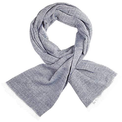 LINDENMANN Schal Herren Herren-Schal dünn 100% Baumwolle grau