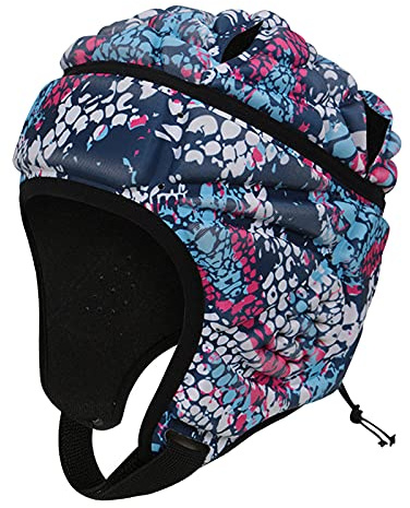 F Fityle Casco de Rugby de EVA de Alta Densidad, Casco Suave para Cabeza, Casco de Fútbol, Protector de Cabeza, Hockey Patineta Casco Protector - Azul Colorido