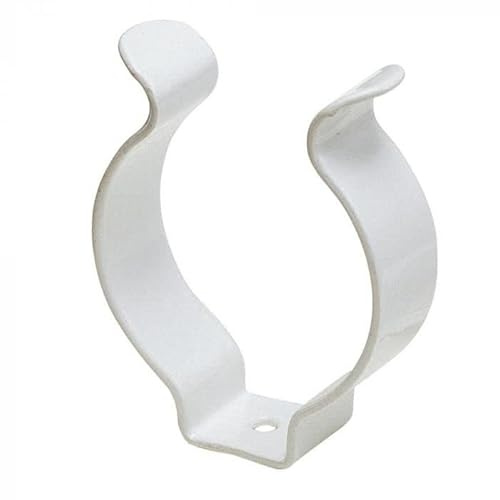 4 x Open Tool Clips White Plastic Coated Spring Steel Grips Dia. 25MM - OneStopDIY