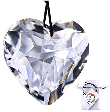 Prismen & Kaleidoskope 45 mm klares Herz Kristall Maker Prism Anhänger hängende Dekorationen Optik-Kits für den naturwissenschaftlichen Unterri (Color : Clear)