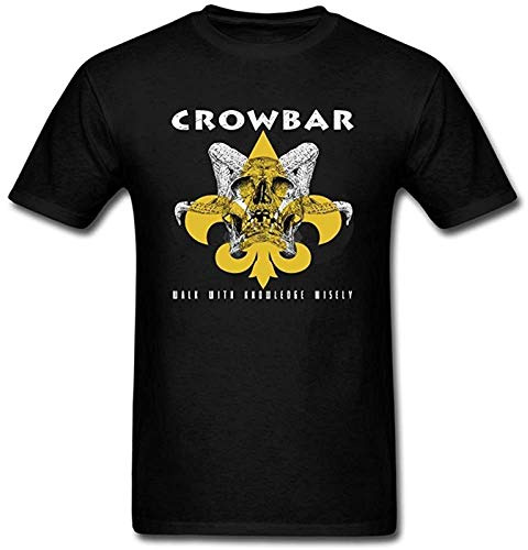 HEIMAO Men's Crowbar American Band Short Sleeve Cotton T Shirt Black
