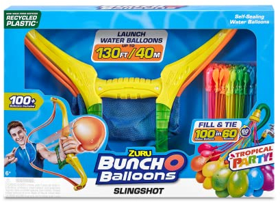 ZURU BUNCH O BALLOONS - Tropical Party Arc Slingshot - 100 Wasserbomben - Outdoor Spiel - Wasserspiel - 56494