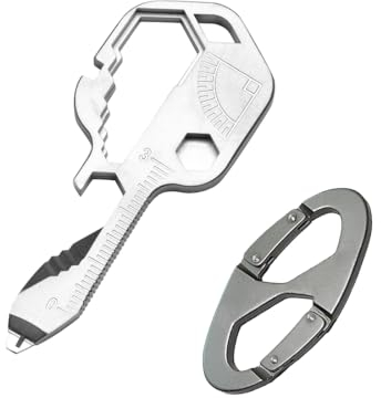 1 Stück 24-in-1 Multi Tool Schlüssel, Schlüsselförmiges Edelstahl Taschenwerkzeug, Multifunktionsschlüssel Schlüsselwerkzeug, Outdoor Multitool, Für Flaschenöffner, Schraubendreher, Lineal
