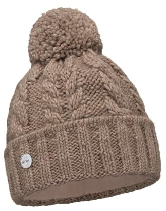 ELIMELI Damen Winter Mütze warme Strickmütze Wintermütze mit Bommel Slouch Beanie Damen für Winter Bommelmütze Hergestellt in EU Farbenauswahl 19005