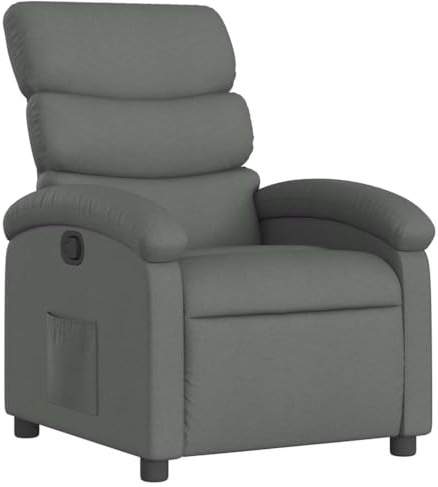vidaXL Reclinerfåtölj mörkgrå tyg, liggfåtölj, fåtölj, justerbar fåtölj, liggfåtöljer, fåtöljer, justerbara fåtöljer, lutningsbar fåtölj