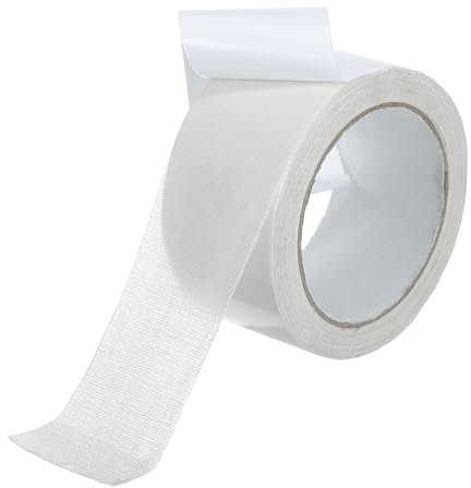 PATIKIL 2 x33 Ft (10m) Double Face Tissu Ruban Adhésif, 1Rouleau Super Collant Clair Ruban Double Bâton Tapis Ruban Élevé Adhérence Sans-Résidus pour Vêtements Tapis, Blanc