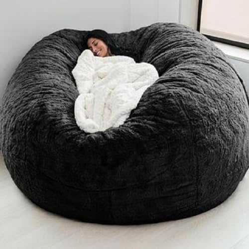 Funda de bolsa de frijoles grande sin relleno, funda Safa perezosa de felpa suave (solo cubierta), funda de saco de asiento lavable para almacenamiento de animales de peluche, cubierta de sillón para