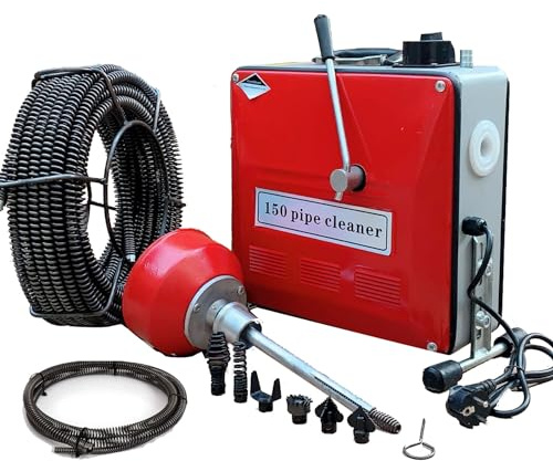 ECUTEE Macchina Sturatubi Elettrica 900W Macchina per la Pulizia dei Tubi, Pulitore Tubo Di Scarico Professionale 400 giri/min Con 6 Teste Ø10mm Ø 16mm Spirale e Accessori per Lavello Doccia WC