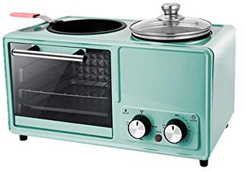 Máquina de desayuno multifuncional Máquina de desayuno multifuncional para el hogar Cuatro en Uno Aparato eléctrico automático para asar frito Antiadherente Fácil de limpiar, Blanco, B (Azul A)