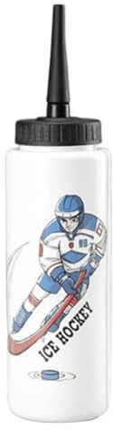 Shurzzesj Borraccia per hockey su ghiaccio, con cannuccia lunga, da 1 l, per hockey su ghiaccio, per bambini, adulti