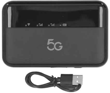 Hotspot Móvil 5G WiFi6, Compatible con 16 Dispositivos 10000mAh Tipo C, Punto de Acceso WiFi Portátil para Viajes con Ranura para Tarjeta Nano SIM, para Viajes
