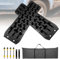 EXLECO 2er Sandbleche Wohnmobil Anfahrhilfe Offroad Zubehör Recovery Board Traktionshilfe Auffahrkeile PKW Anhänger Reifenleiter Traktionsband Traktionsmatte Gripmatte für Sand Schlamm Schnee Schwarz