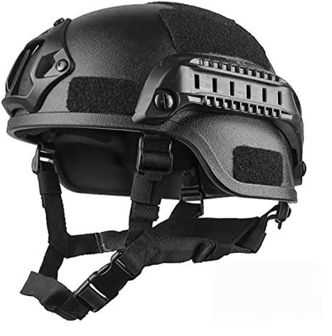 Casque Rapide rembourré 22.05-23.62 Pouces de Taille Libre Casque Airsoft Casque de Paintball Universel Casque de Bosse de Rail latéral NVG NVG Mount pour Chasse Accessoire de Sport Noir